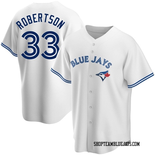 Nick Robertson Men's Toronto Blue Jays White Replica Home Jersey