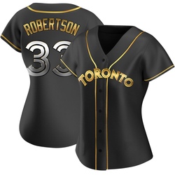Nick Robertson Women's Toronto Blue Jays Black Golden Replica Alternate Jersey