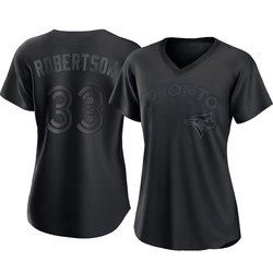 Nick Robertson Women's Toronto Blue Jays Black Replica Pitch Fashion Jersey