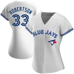 Nick Robertson Women's Toronto Blue Jays White Replica Home Jersey
