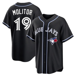 Paul Molitor Men's Toronto Blue Jays Black Replica Fashion Out Jersey