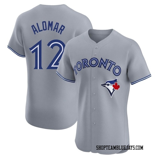 Roberto Alomar Men's Toronto Blue Jays Gray Elite Road Jersey