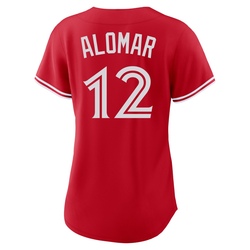 Roberto Alomar Women's Toronto Blue Jays Red Replica Canada Day Jersey