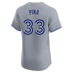 Robinson Pina Men's Toronto Blue Jays Gray Elite Road Jersey