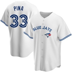 Robinson Pina Men's Toronto Blue Jays White Replica Home Jersey