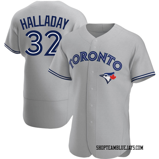 Roy Halladay Men's Toronto Blue Jays Gray Authentic Road Jersey Roy Halladay Men's Toronto Blue Jays Gray Authentic Road Jersey