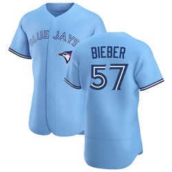 Shane Bieber Men's Toronto Blue Jays Blue Authentic Powder Alternate Jersey