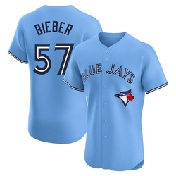 Shane Bieber Men's Toronto Blue Jays Blue Elite Powder Alternate Jersey