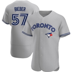 Shane Bieber Men's Toronto Blue Jays Gray Authentic Road Jersey