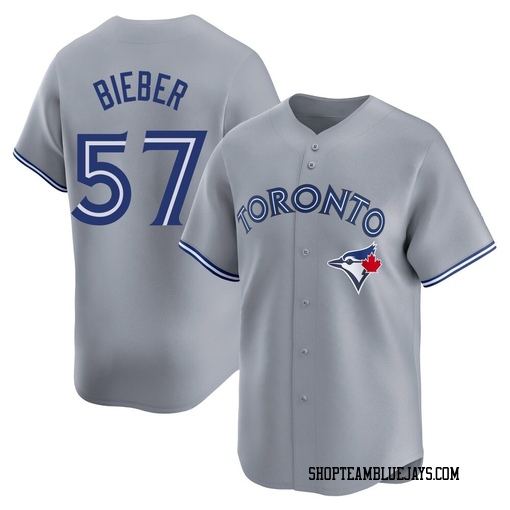 Shane Bieber Men's Toronto Blue Jays Gray Limited Away Jersey
