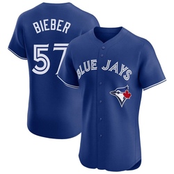 Shane Bieber Men's Toronto Blue Jays Royal Elite Alternate Jersey