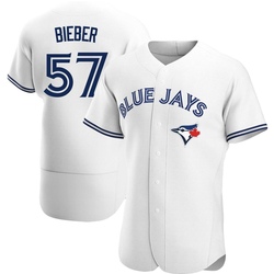 Shane Bieber Men's Toronto Blue Jays White Authentic Home Jersey