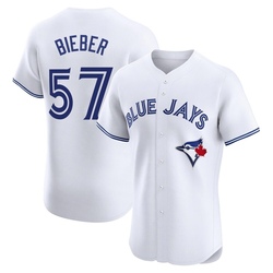 Shane Bieber Men's Toronto Blue Jays White Elite Home Jersey