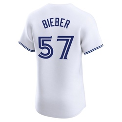 Shane Bieber Men's Toronto Blue Jays White Elite Home Jersey
