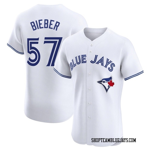 Shane Bieber Men's Toronto Blue Jays White Elite Home Jersey
