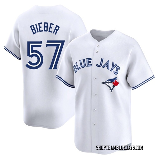 Shane Bieber Men's Toronto Blue Jays White Limited Home Jersey
