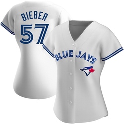 Shane Bieber Women's Toronto Blue Jays White Authentic Home Jersey