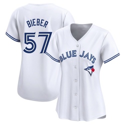 Shane Bieber Women's Toronto Blue Jays White Limited Home Jersey