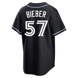 Shane Bieber Youth Toronto Blue Jays Black Replica Fashion Out Jersey
