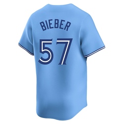 Shane Bieber Youth Toronto Blue Jays Blue Limited Powder Alternate Jersey
