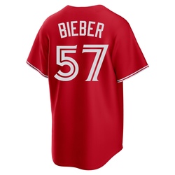 Shane Bieber Youth Toronto Blue Jays Red Replica Canada Day Jersey