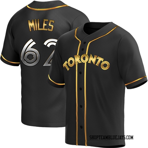 Spencer Miles Men's Toronto Blue Jays Black Golden Replica Alternate Jersey