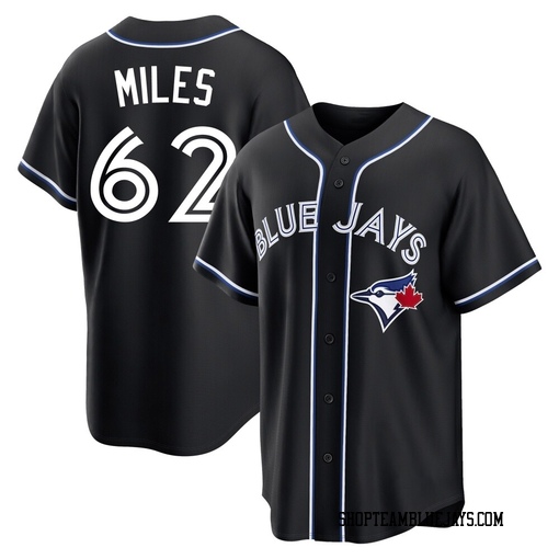 Spencer Miles Men's Toronto Blue Jays Black Replica Fashion Out Jersey