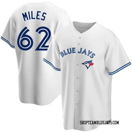 Spencer Miles Men's Toronto Blue Jays White Replica Home Jersey