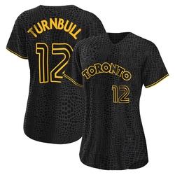 Spencer Turnbull Women's Toronto Blue Jays Black Replica Snake Skin City Jersey
