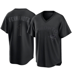 Tony Fernandez Men's Toronto Blue Jays Black Replica Pitch Fashion Jersey