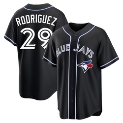 Yariel Rodriguez Men's Toronto Blue Jays Black Replica Fashion Out Jersey