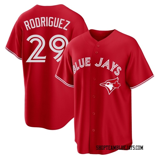 Yariel Rodriguez Men's Toronto Blue Jays Red Replica Canada Day Jersey