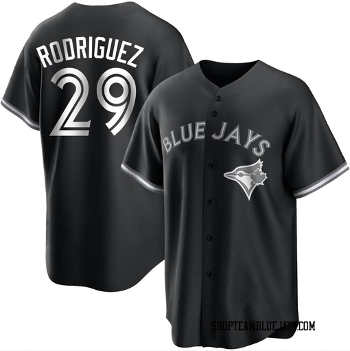 Yariel Rodriguez Men's Toronto Blue Jays White Replica Black/ Jersey